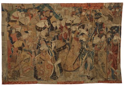 Tapestry, Alexander den store tar emot underkastelsen av kungarna av Cypern, möjligen från Tournai av Belgian School