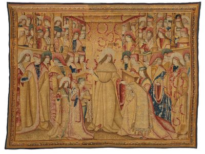 Tapestry, Jonathan Maccabeus Receiving a Purple Robe, tillverkad i Bryssel, Belgien, cirka 1490-1500 (ull och siden) av Belgian School