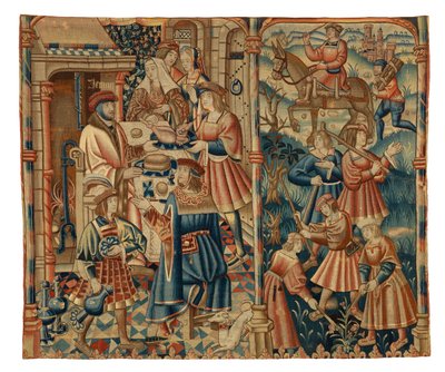 Gobeläng, januari månad, möjligen från Flandern av Belgian School