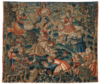 Gobeläng, September månad, möjligen från Flandern av Belgian School