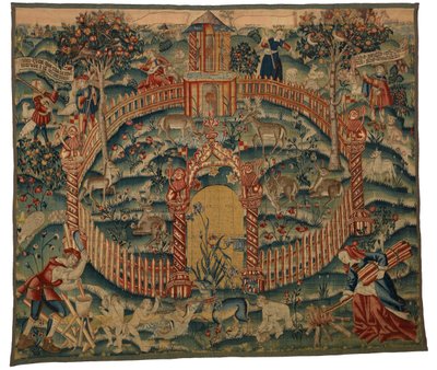 Gobeläng, Park au Cerfs, tillverkad i Tournai, Belgien, ca 1500 (ull) av Belgian School
