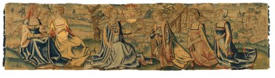 Tapestry, The Princess and her Wooer, möjligen från Bryssel (ull & siden) av Belgian School