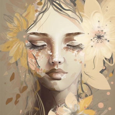 Eteriskt blommigt porträtt av Bella Eve