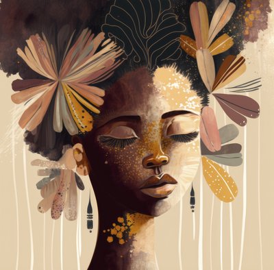 Gyllene blommig afro-skönhet av Bella Eve
