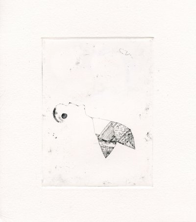 Meandering Thoughts 2, 2017, (torrnål på duk) av Bella Larsson