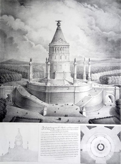 Projekt för en grav som skulle resas till Napoleon på Chaillots höjder framför Champ de Mars av Benard et Cie Imprimerie Lemercier