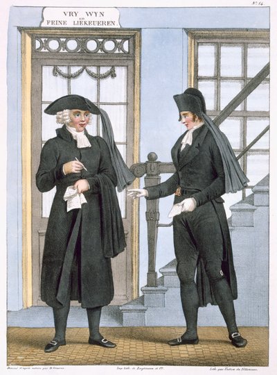 Begravningstjänstemän i Amsterdam, illustration från 