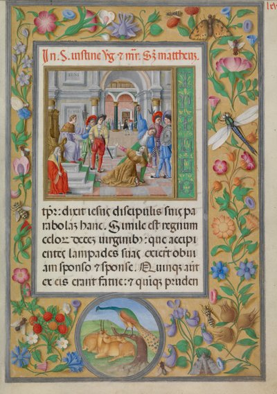 Den heliga Giustinas martyrskap. Från "Santa Giustinas evangelium" (CBL W.107, f.65r) av Benedetto Bordone