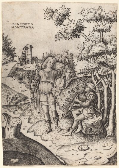 Apollo och Marsyas av Benedetto Montagna