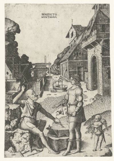 Apollo träffade Amor av Vulcan av Benedetto Montagna