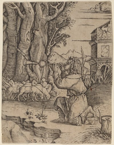 Herde med ett Platerspiel av Benedetto Montagna