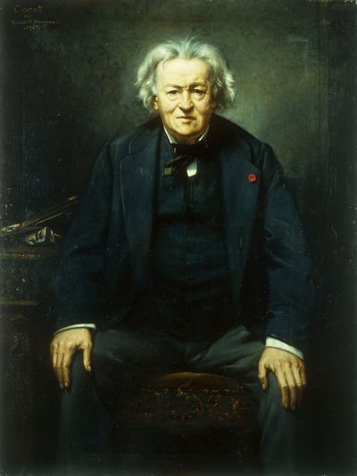 Porträtt av Jean Baptiste Camille Corot, 1874 av Benedict Masson