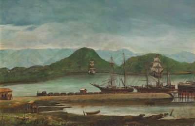 Benedito Calixto - hamnen i Santos, SP, 1888 av Benedito Calixto