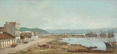 Benedito Calixto - Konsulatets hamn i Santos, SP, 1887 av Benedito Calixto