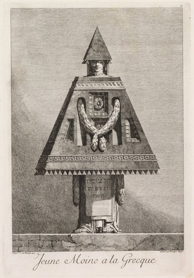 Masquerade à la Grecque: Ung munk à la Grecque Plate 9, 1771. av Benigno Bossi