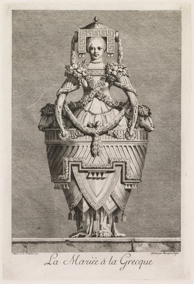 Grekisk maskerad: The Greek Bride Plate 6, 1771. av Benigno Bossi