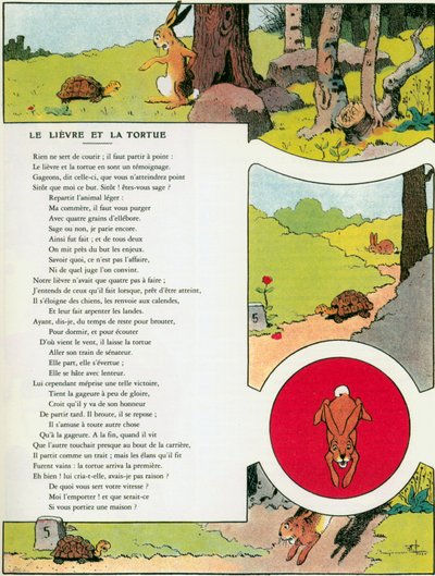 Haren och sköldpaddan, illustration från 