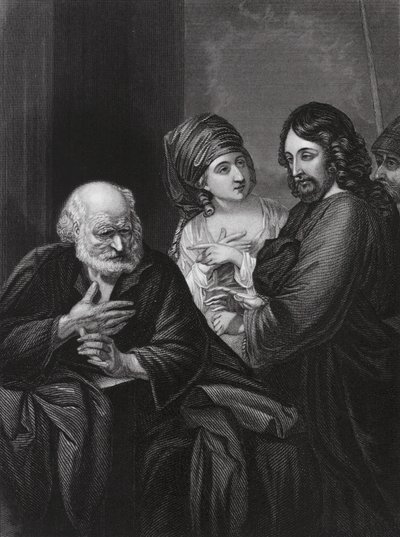 Petrus förnekar Kristus (gravyr) av Benjamin (after) West