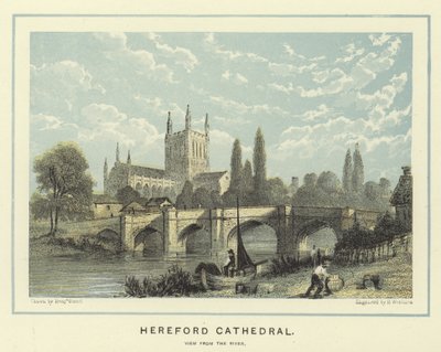 Hereford Cathedral, utsikt från floden av Benjamin Baud