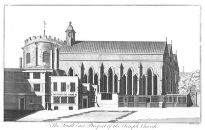 The South East Prospect of Temple Church, c1737 av Benjamin Cole