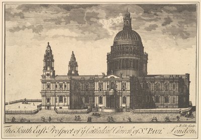 The South East Prospect of Cathedral Church of St. Paul, London Overtons Prospects, 1720-30. av Benjamin Cole