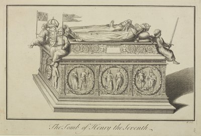 Utsikt över Henrik VII:s och drottning Elizabeths grav i kungens kapell i Westminster Abbey av Benjamin Cole