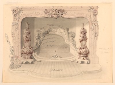 Ritning, galler av gjutjärn, ca 1840 av Benjamin Dean Wyatt