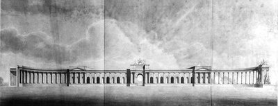 Perspektiv av kontor sett från Stora hovet av Benjamin Dean Wyatt