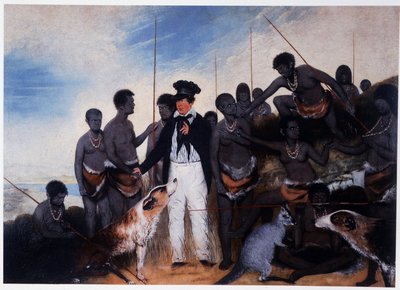 Förlikningen: möte av en nybyggare med en grupp aboriginer i Australien - olja på duk, av Benjamin Duterrau av Benjamin Duterrau