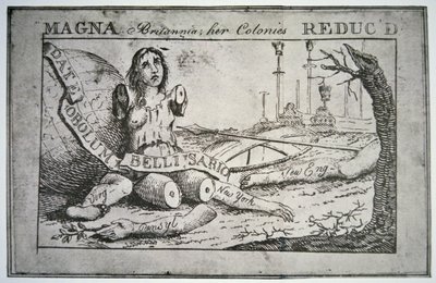 Storbritannien: hennes kolonier reducerades (litho) av Benjamin Franklin