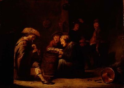 Kroginteriör med två sångare och en säckpipare (panel) av Benjamin Gerritsz. Cuyp