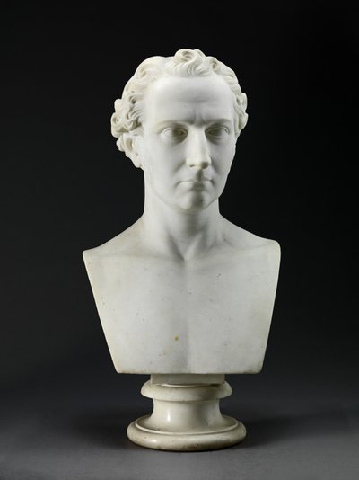 Porträttbyst av konstnärens bror, skulptören, John Gibson (1790-1866) 1837-38 (Carrara-marmor) av Benjamin Gibson