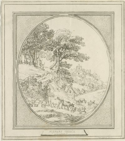 Kinver Church: etsning och [?1700-talet] av Benjamin Green