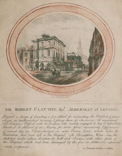 Den västra fronten av Mathematical School, Christs Hospital, 1775 av Benjamin Green
