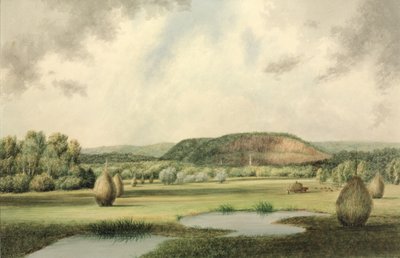 West Rock, New Haven, Connecticut, ca 1854-60 (wc på papper) av Benjamin H. Coe