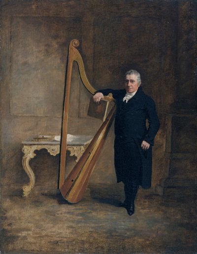 Harpist hos familjen Corbet i Griffith Owen, ca 1812 (olja på duk) av Benjamin Marshall
