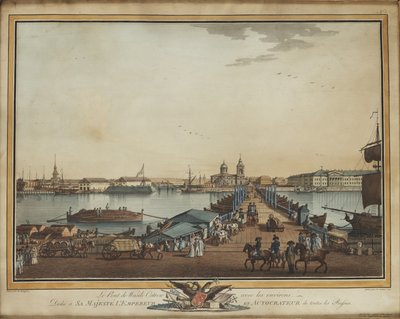 Exchange Bridge på Vasilievsky Island, 1799 av Benjamin Paterssen