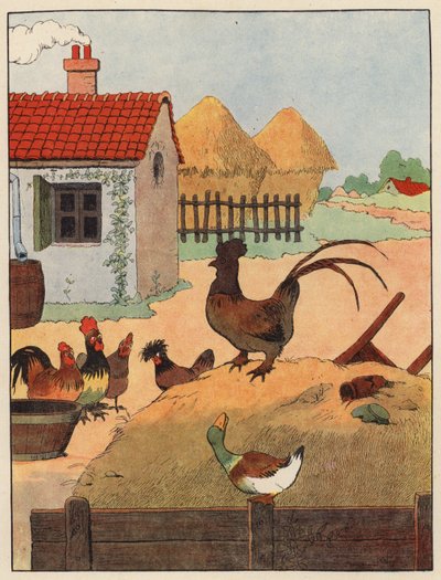 Illustration för Chantecler av Benjamin Rabier (färg litho) av Benjamin Rabier