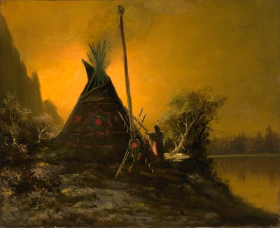 Nattscen av indisk tipi av Benjamin Raborg