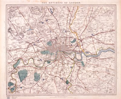 Karta över London, c1860 av Benjamin Rees Davies