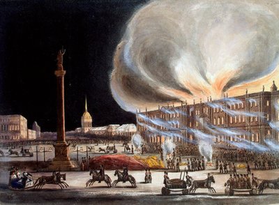 Brand i vinterpalatset i december 1837, 1838. av Benjamin Richard Green