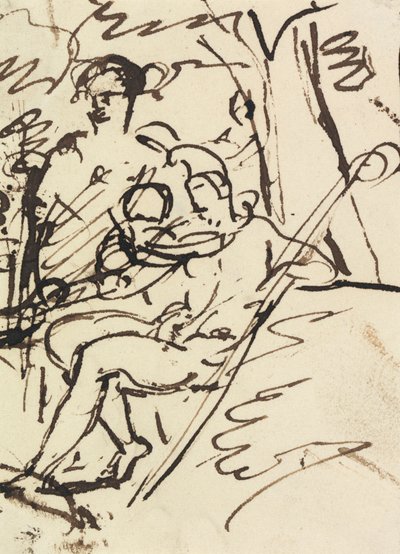 Figurstudie av en liggande soldat av Benjamin Robert Haydon