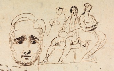 Porträttskiss och sittande figurer av Benjamin Robert Haydon