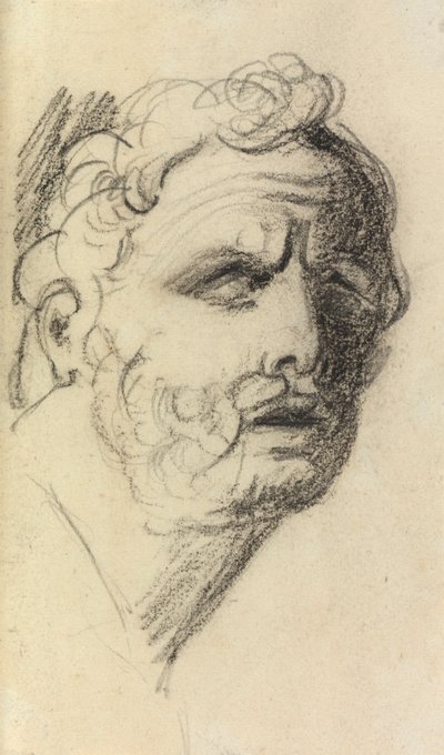 Porträttstudie av en man av Benjamin Robert Haydon