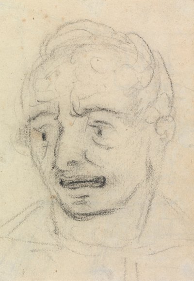 Porträttstudie av en mans ansiktsuttryck av Benjamin Robert Haydon
