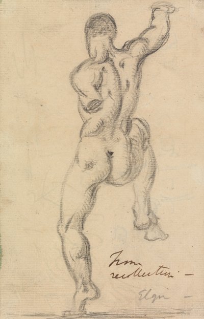 Figurstudie bakifrån av en manlig naken av Benjamin Robert Haydon