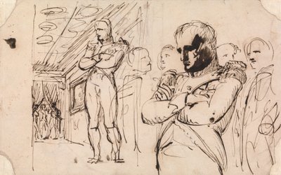 Studier av Napoleon, armarna korsade, med andra figurer av Benjamin Robert Haydon