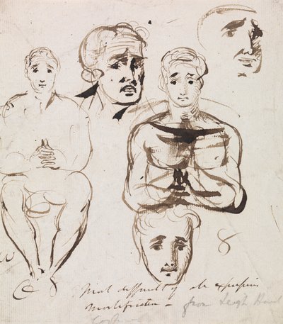Studie av ansiktsuttryck av Benjamin Robert Haydon