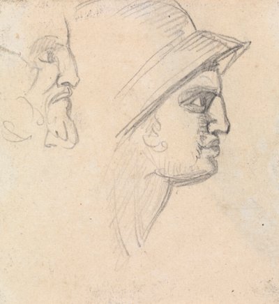 Studie av manliga huvuden av Benjamin Robert Haydon