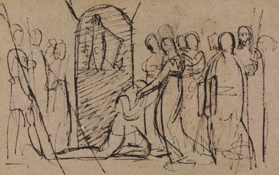 Studie av Mary, Queen of Scots, går till avrättning av Benjamin Robert Haydon